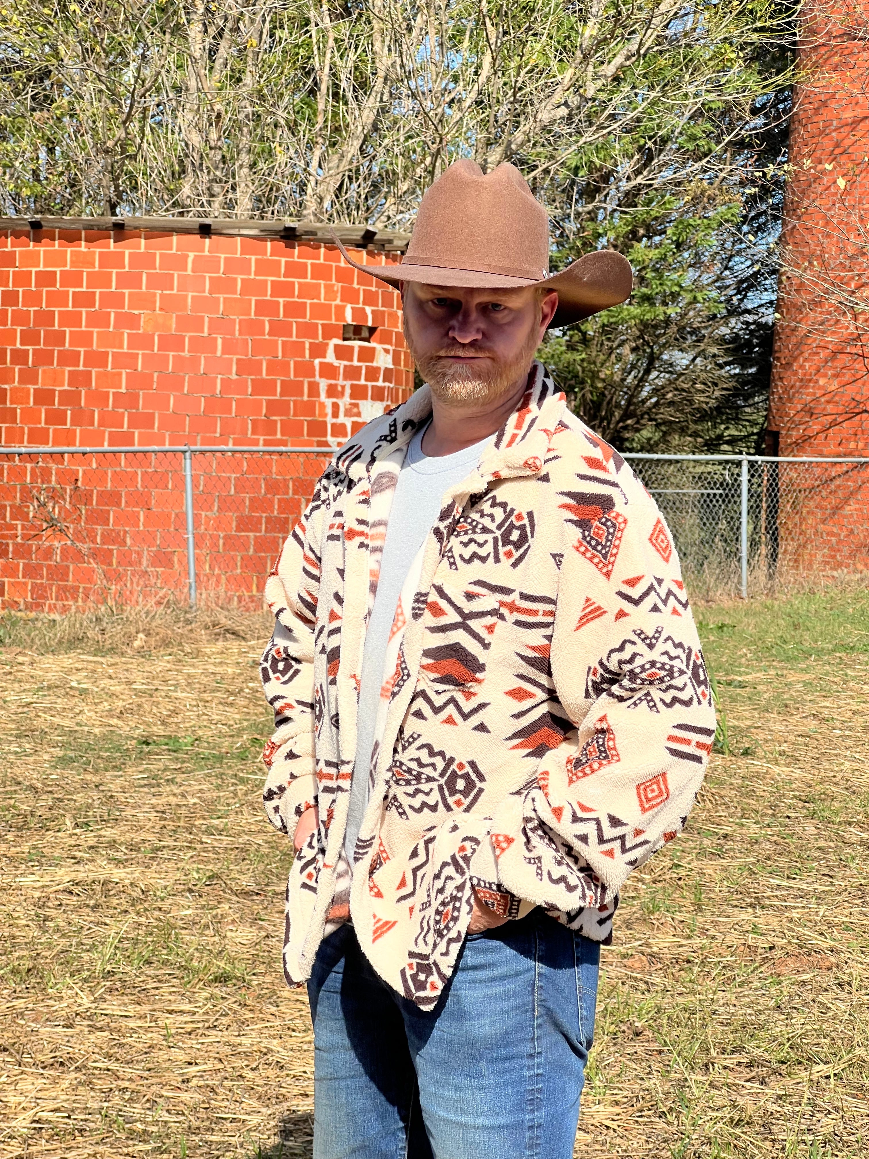 Aztec Print Fleece Jacket