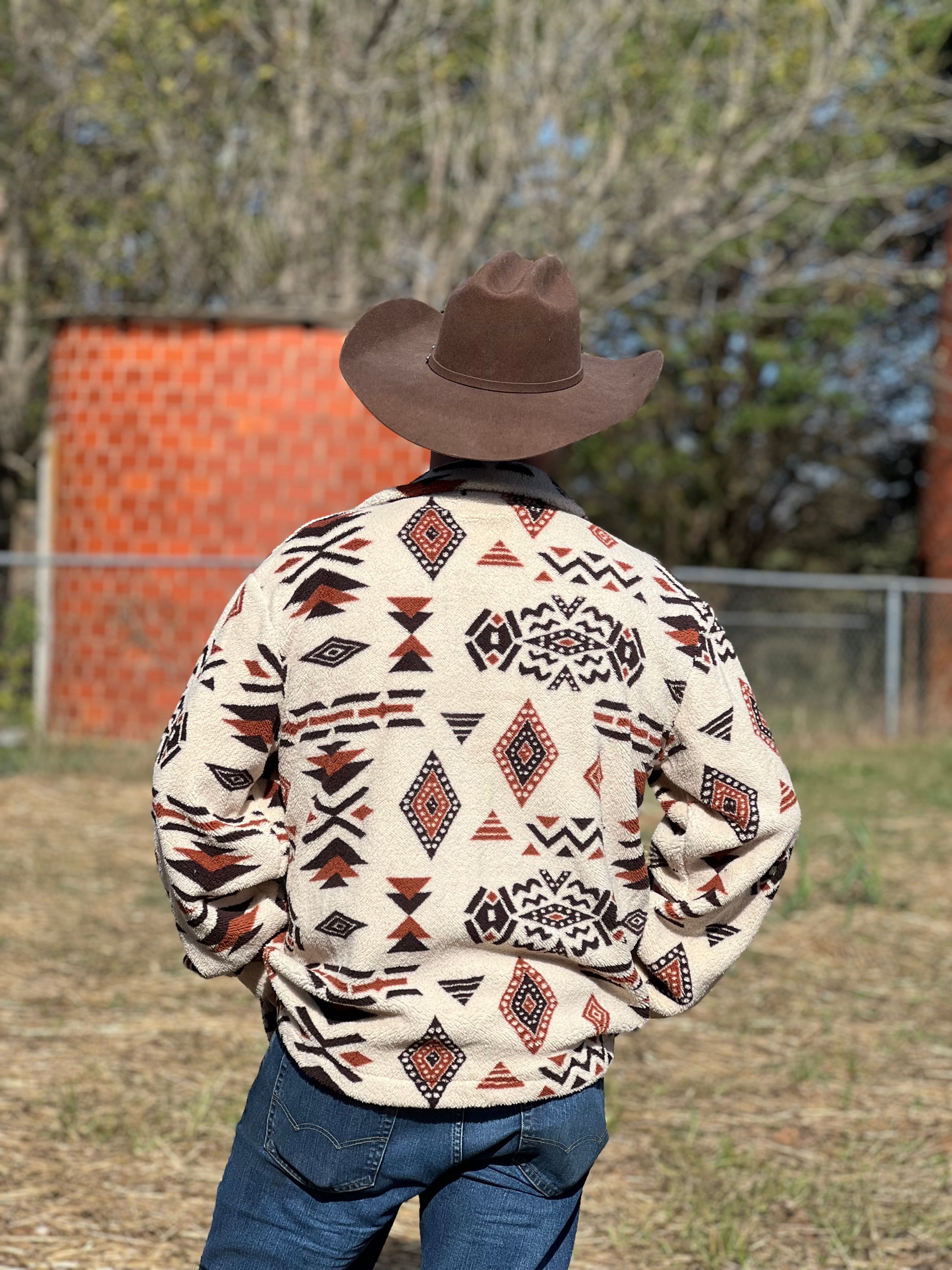 Aztec Print Fleece Jacket