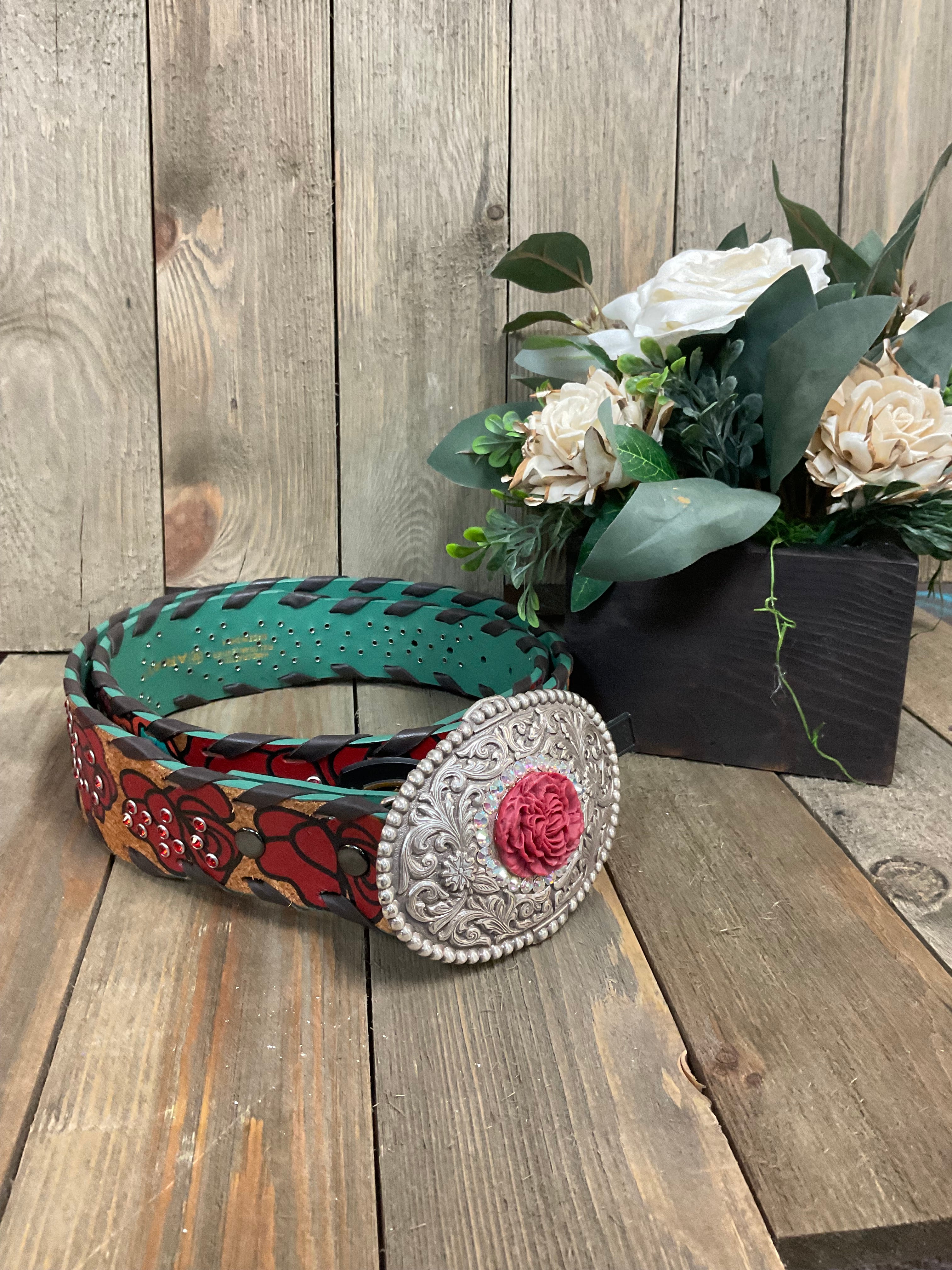 Ariat Red Rose Belt