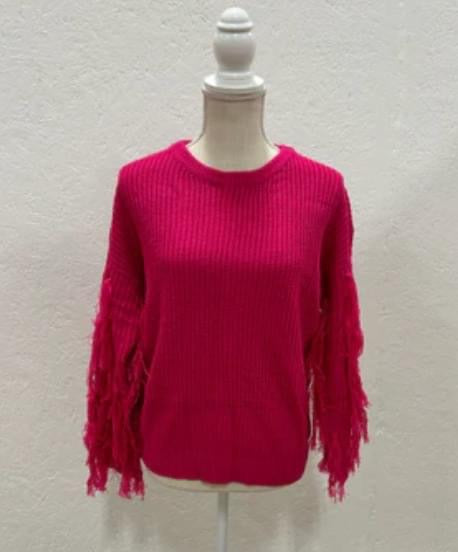 Hot Pink Fringe Sweater