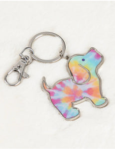 Tie Dye Pup Keychain