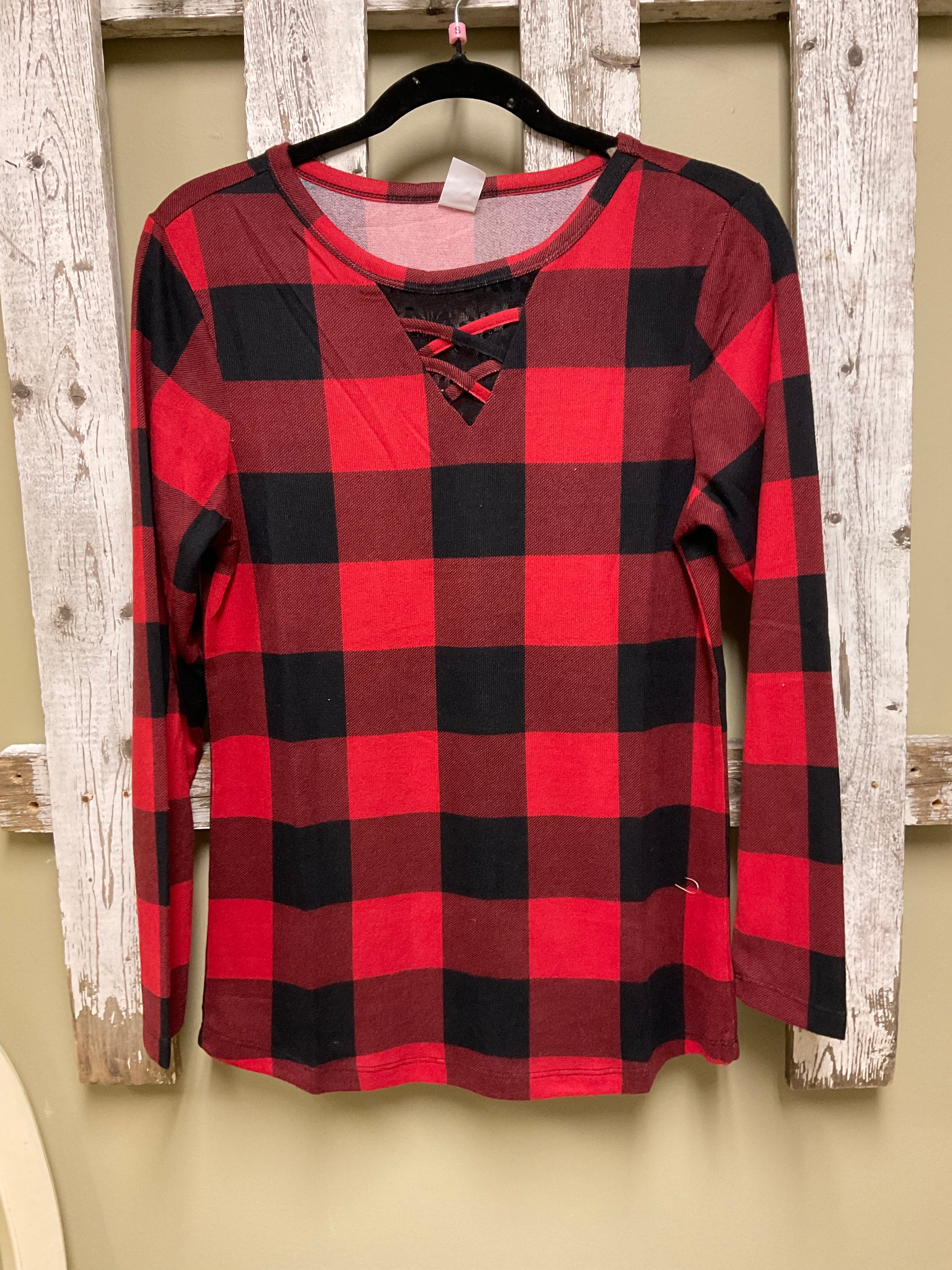 Red Buffalo Plaid Top