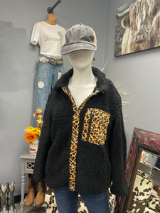 Leopard Sherpa Jacket