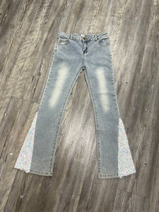 White Sequin Flares