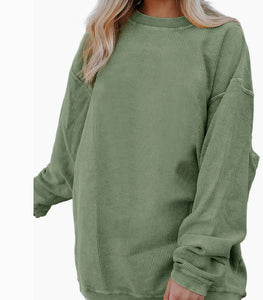 Oversized Ribbed Sweatshirt